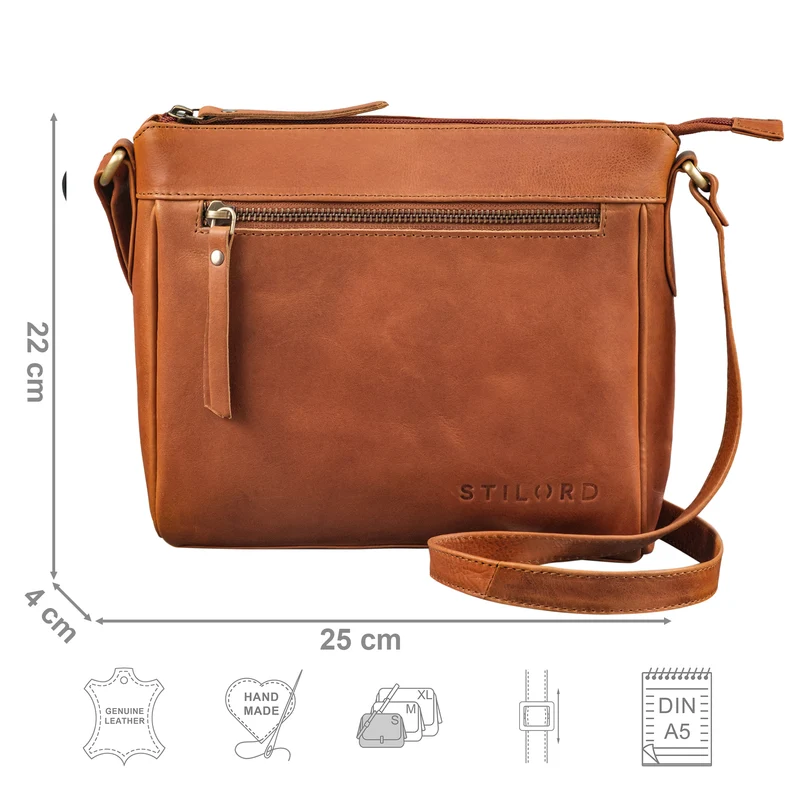 "Mirabelle" Zeitlose Lederdatsche Handtasche Damen zum Umhängen