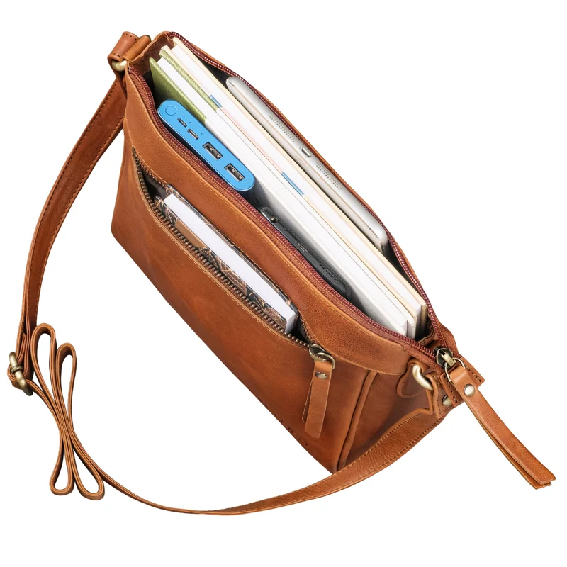 "Mirabelle" Zeitlose Lederdatsche Handtasche Damen zum Umhängen