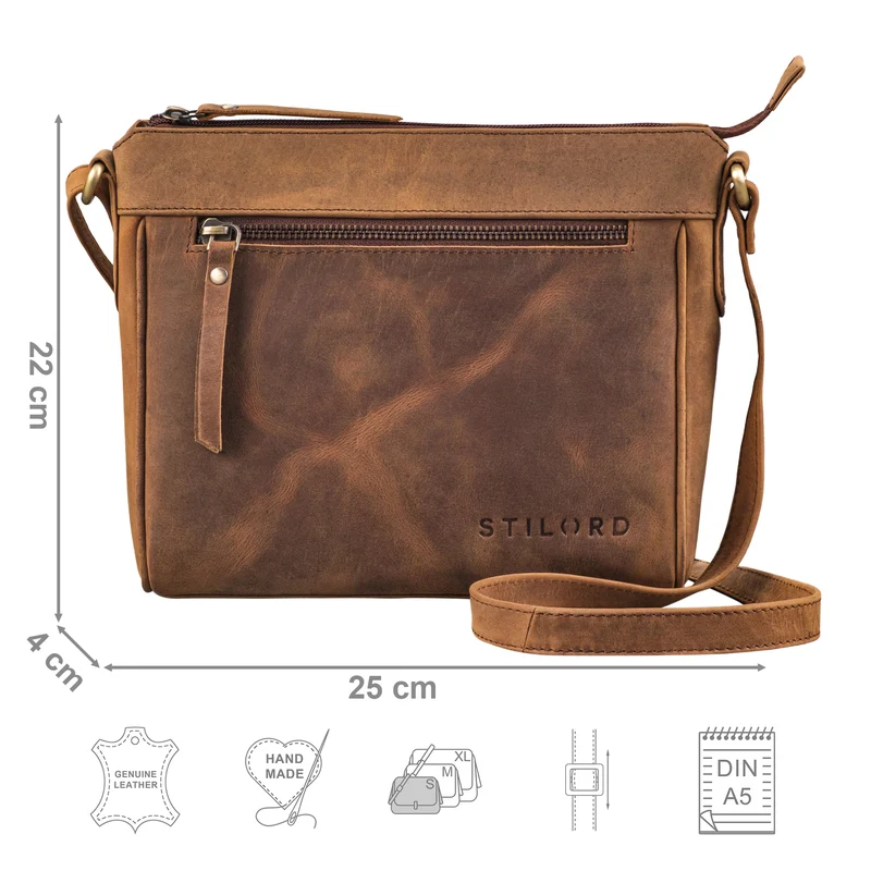 "Mirabelle" Zeitlose Lederdatsche Handtasche Damen zum Umhängen