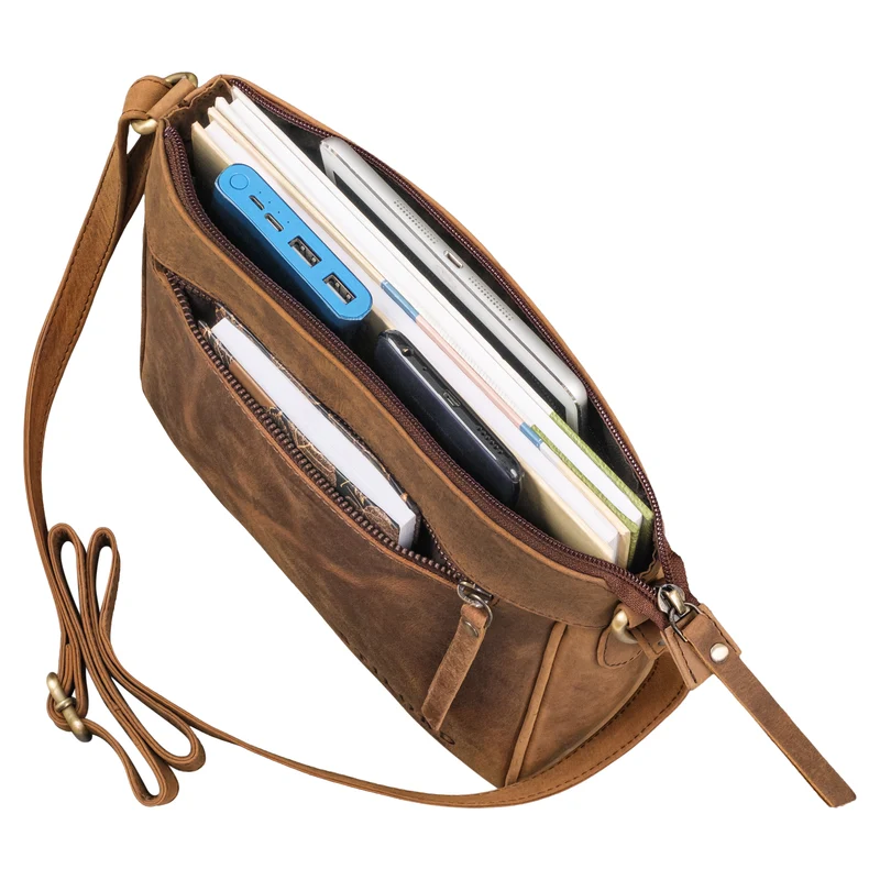 "Mirabelle" Zeitlose Lederdatsche Handtasche Damen zum Umhängen
