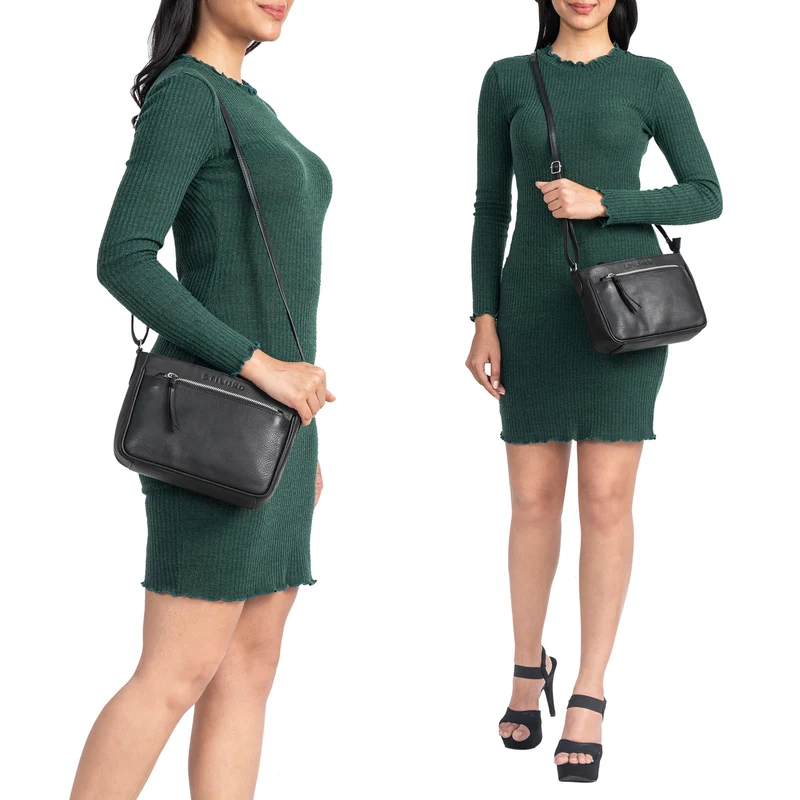 B-WARE "Lilia" 2-in-1 Umhängetasche Damen Handtasche Leder