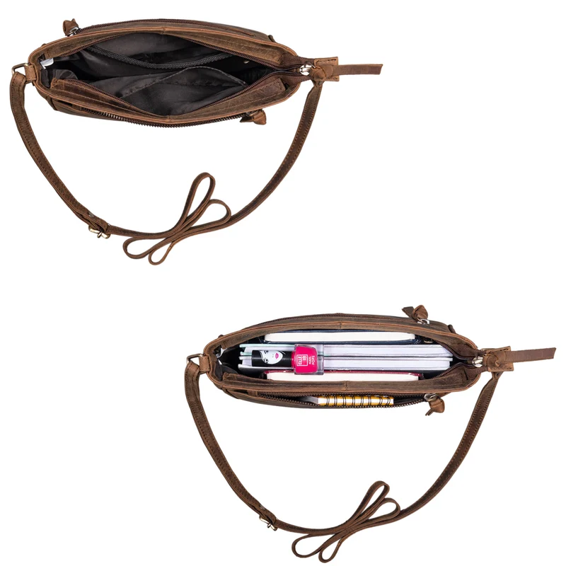 B-WARE "Lilia" 2-in-1 Umhängetasche Damen Handtasche Leder