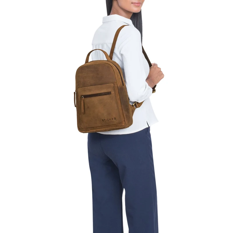 "Luisa" Kleiner Lederrucksack Damen Echtleder Rucksack Cityrucksack