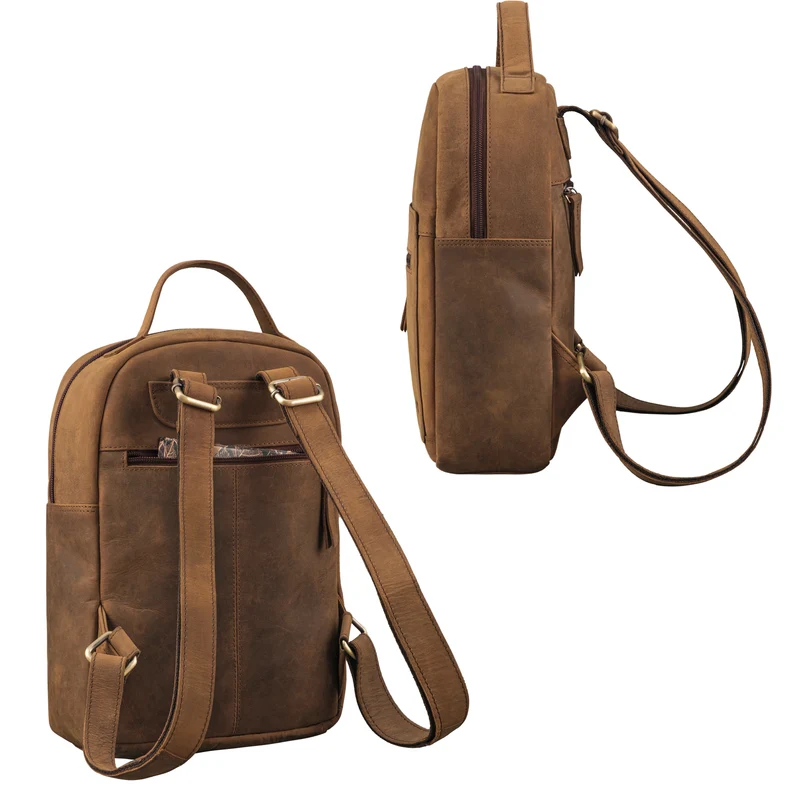 "Luisa" Kleiner Lederrucksack Damen Echtleder Rucksack Cityrucksack