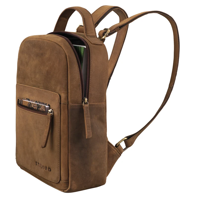 "Luisa" Kleiner Lederrucksack Damen Echtleder Rucksack Cityrucksack