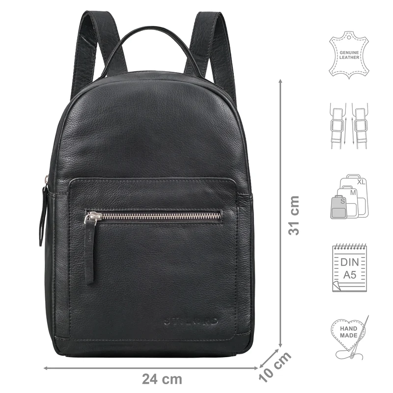 "Luisa" Kleiner Lederrucksack Damen Echtleder Rucksack Cityrucksack