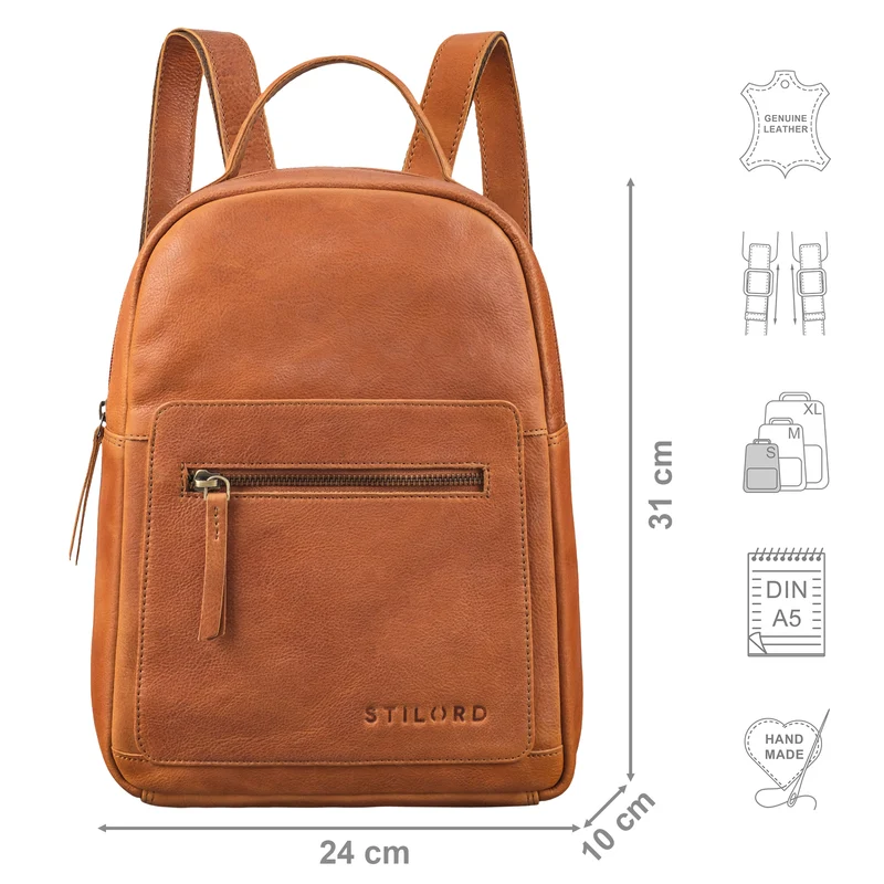 "Luisa" Kleiner Lederrucksack Damen Echtleder Rucksack Cityrucksack