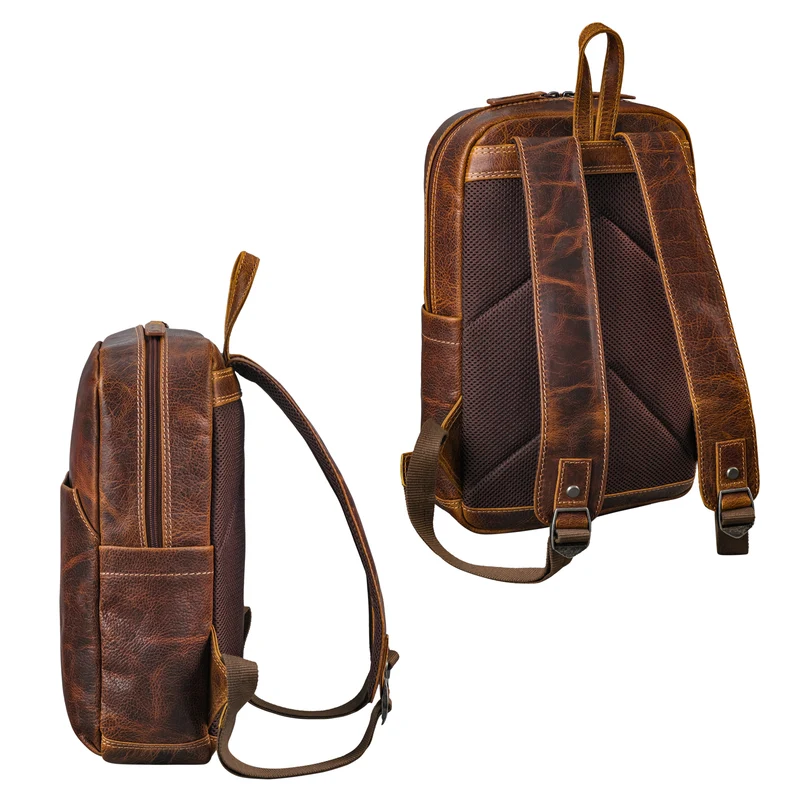"Kim" Kleiner Lederrucksack Damen Echtleder mit 12 Zoll Laptop-Fach