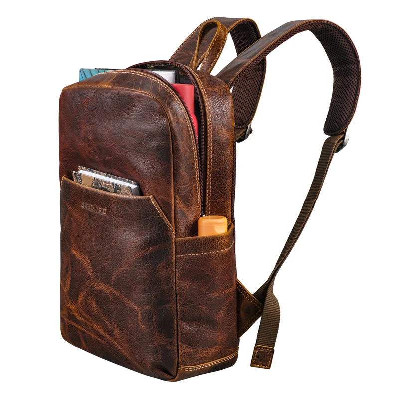 "Kim" Kleiner Lederrucksack Damen Echtleder mit 12 Zoll Laptop-Fach