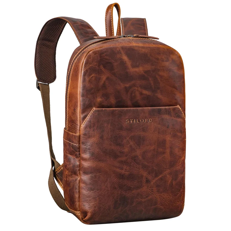 "Kim" Kleiner Lederrucksack Damen Echtleder mit 12 Zoll Laptop-Fach