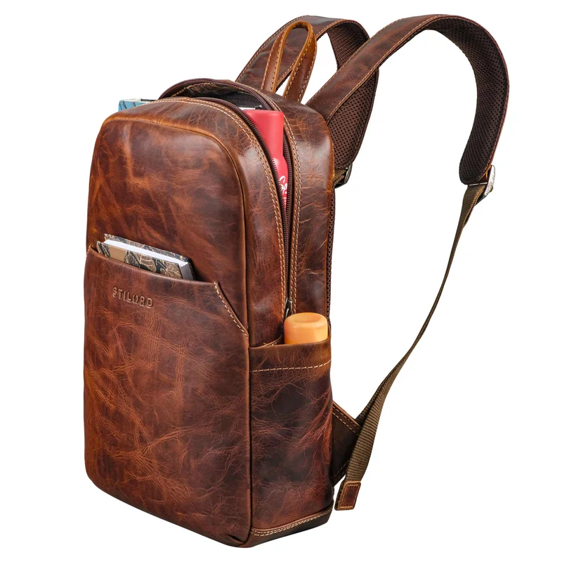 "Kim" Kleiner Lederrucksack Damen Echtleder mit 12 Zoll Laptop-Fach