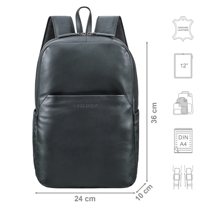 "Kim" Kleiner Lederrucksack Damen Echtleder mit 12 Zoll Laptop-Fach