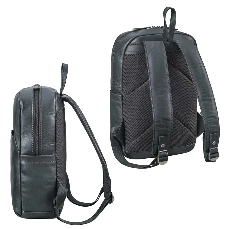 "Kim" Kleiner Lederrucksack Damen Echtleder mit 12 Zoll Laptop-Fach