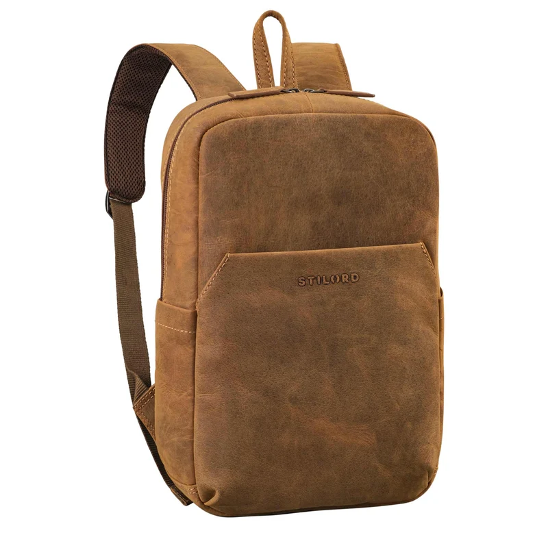 "Kim" Kleiner Lederrucksack Damen Echtleder mit 12 Zoll Laptop-Fach