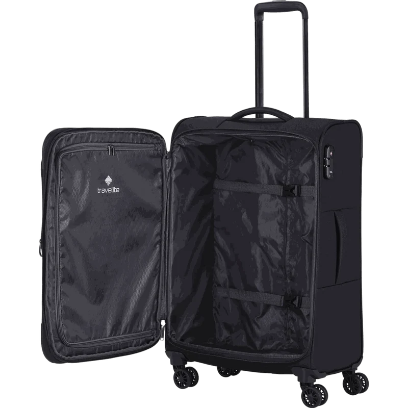 Travelite Chios 4-Rollen Trolley M 67 cm -Schwarz
