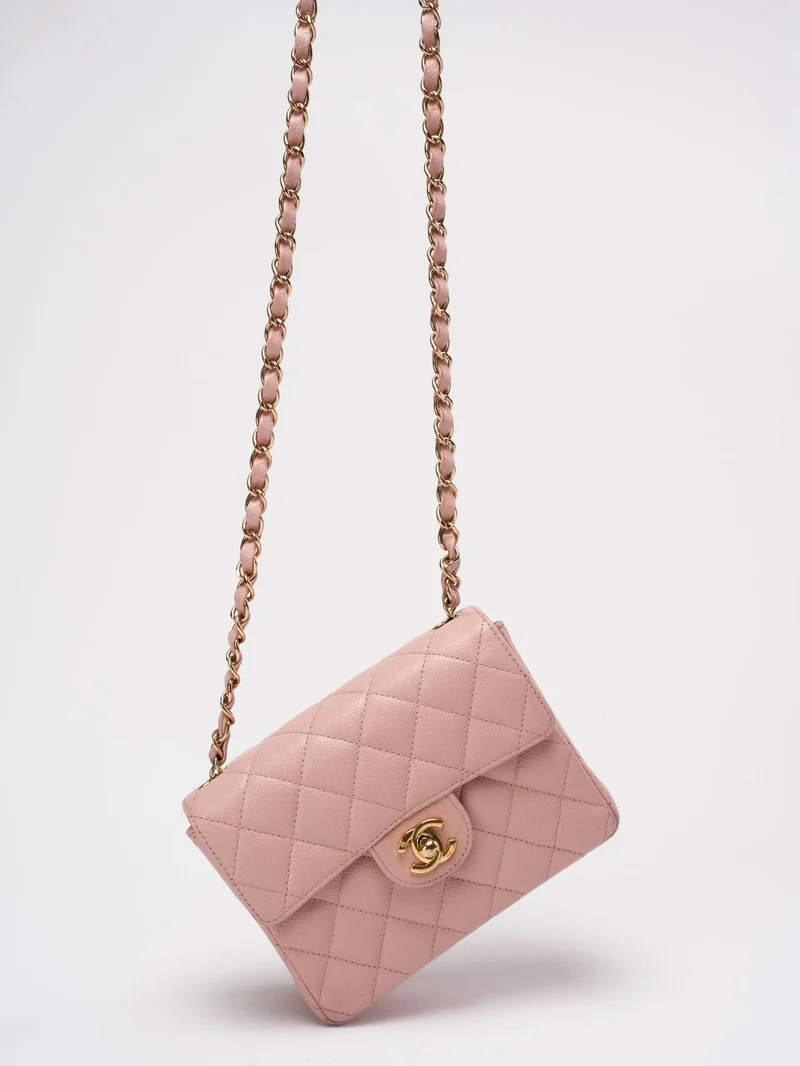 Chanel Vintage Pink Mini Square Classic Flap 2003-2004