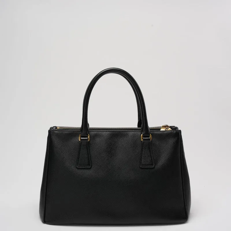 Prada Schwarze Galleria Saffiano-Ledertasche