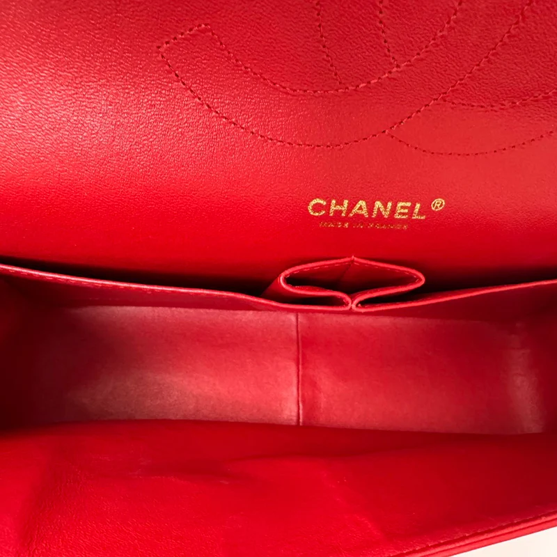 Chanel Timeless Classic Double Flap Jumbo Bag Rotes Lammleder Preloved