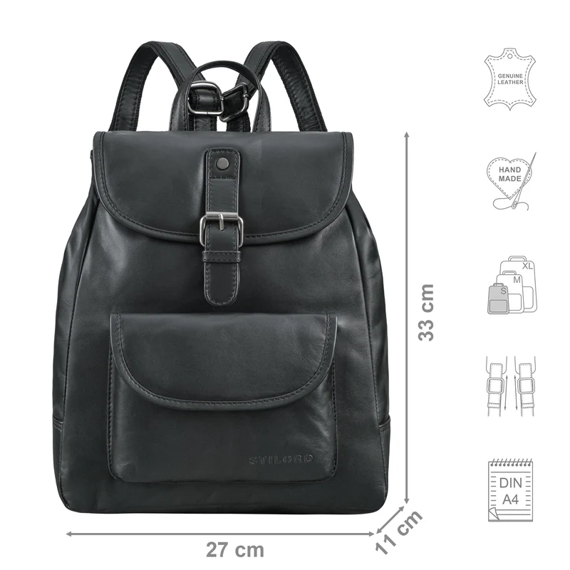 "Adele" Kleiner Rucksack Damen Leder - Tagesrucksack