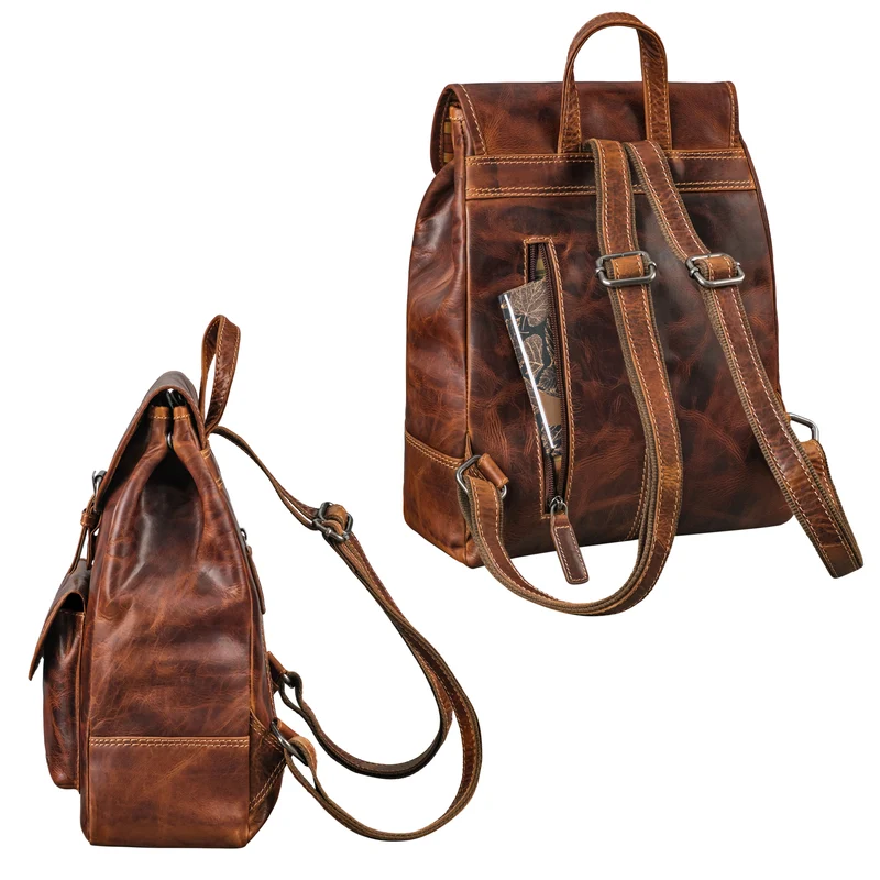 "Adele" Kleiner Rucksack Damen Leder - Tagesrucksack