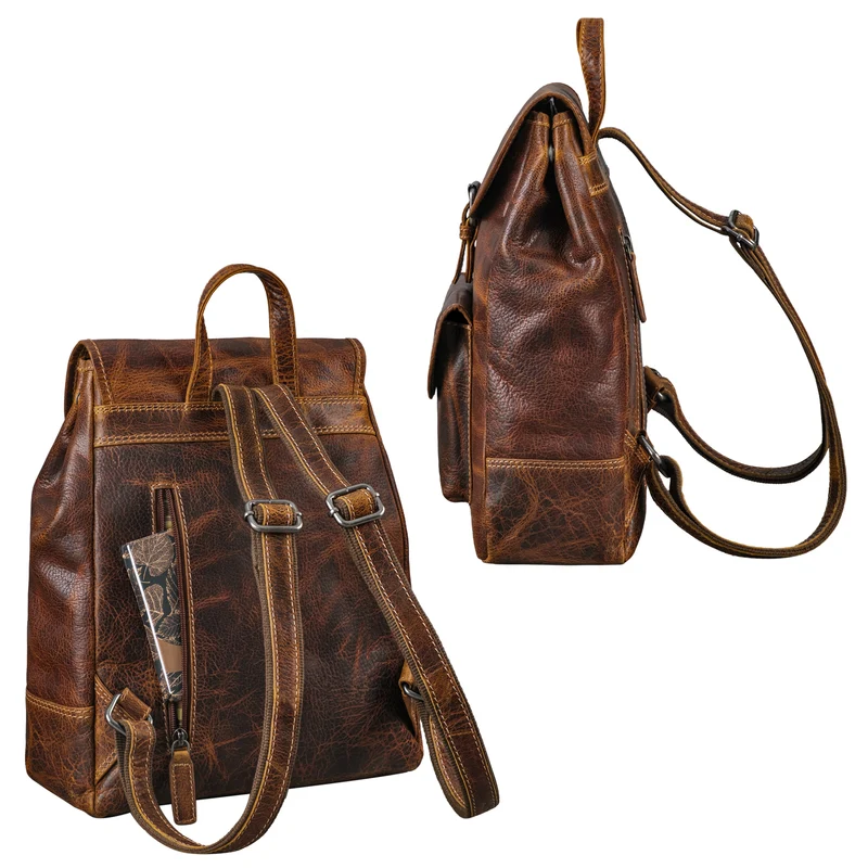 "Adele" Kleiner Rucksack Damen Leder - Tagesrucksack