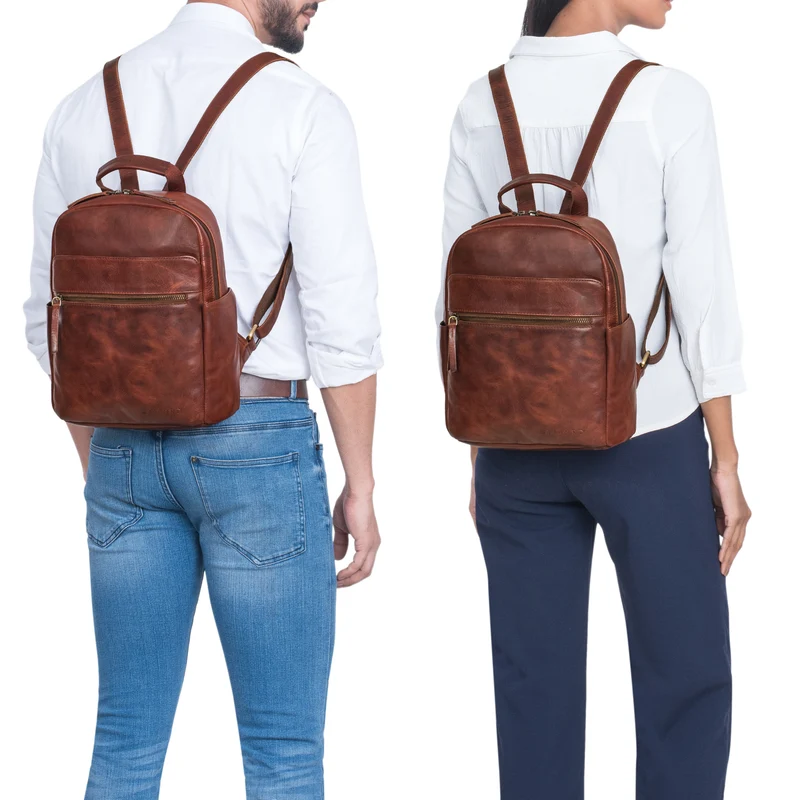 "Phineas" Lederrucksack Damen u. Herren mittel-groß