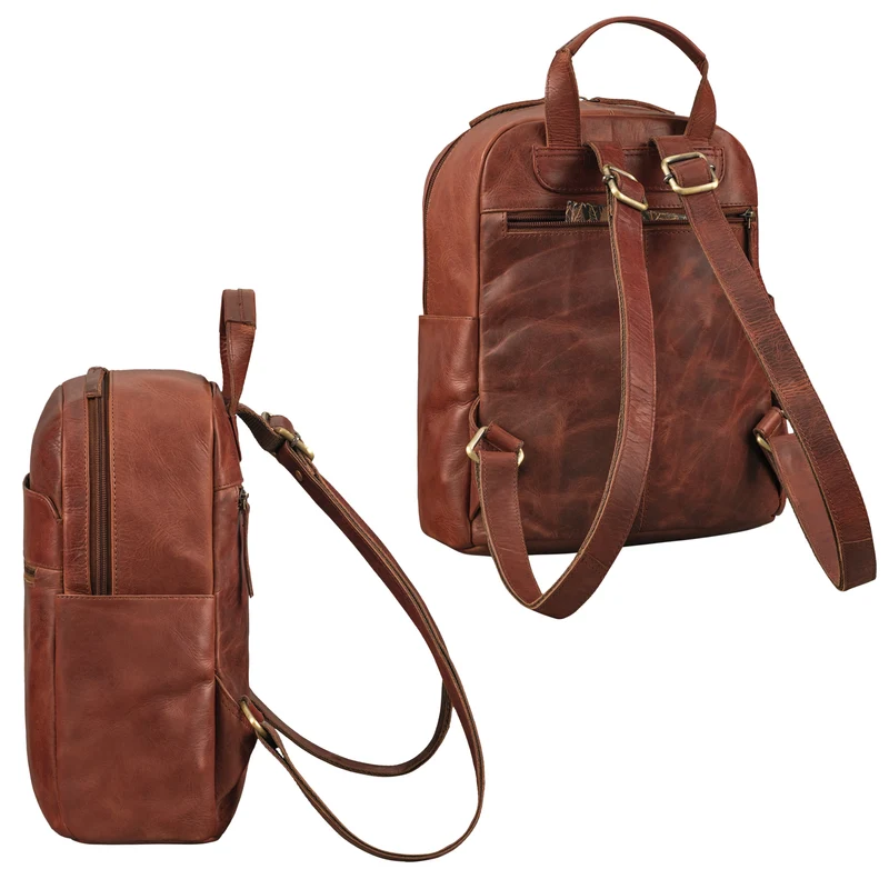 "Phineas" Lederrucksack Damen u. Herren mittel-groß