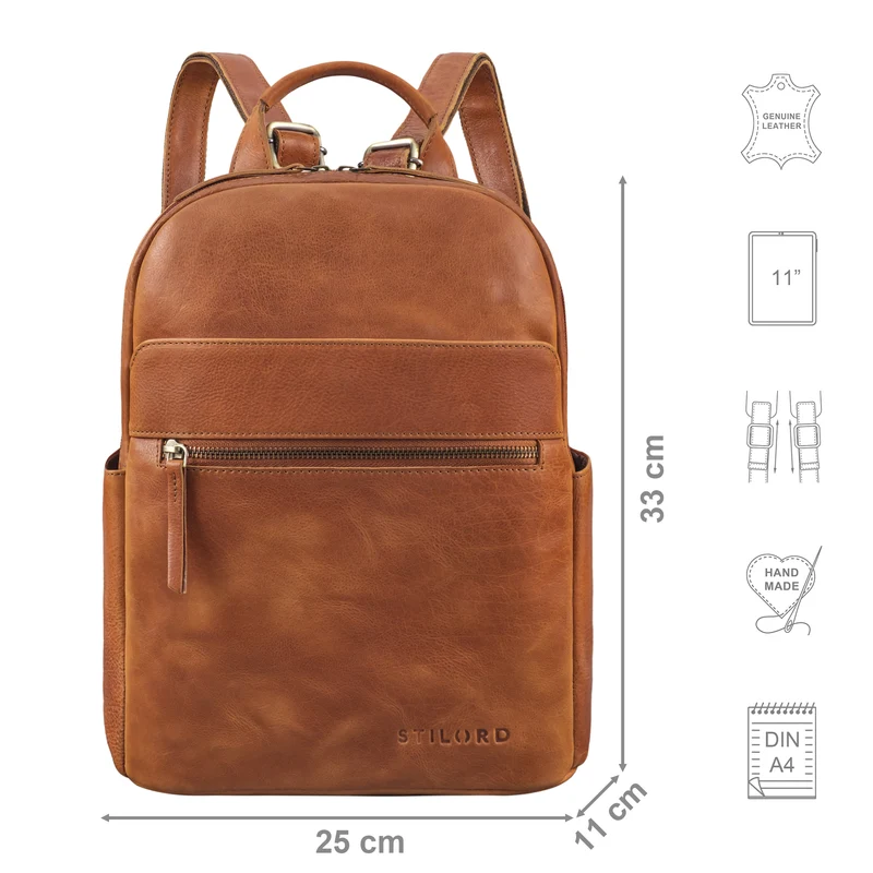 "Phineas" Lederrucksack Damen u. Herren mittel-groß