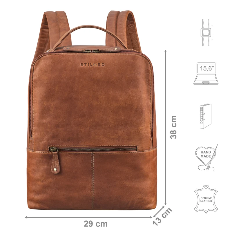 "Rory" Stylisher Echt Lederrucksack Damen Arbeitsrucksack Herren Groß