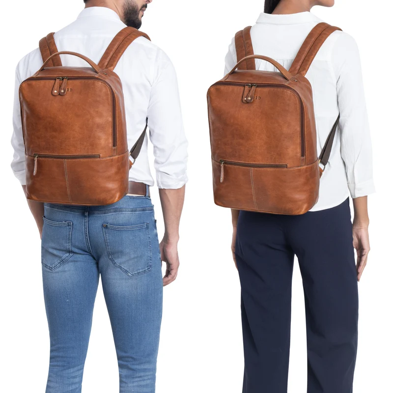 "Rory" Stylisher Echt Lederrucksack Damen Arbeitsrucksack Herren Groß