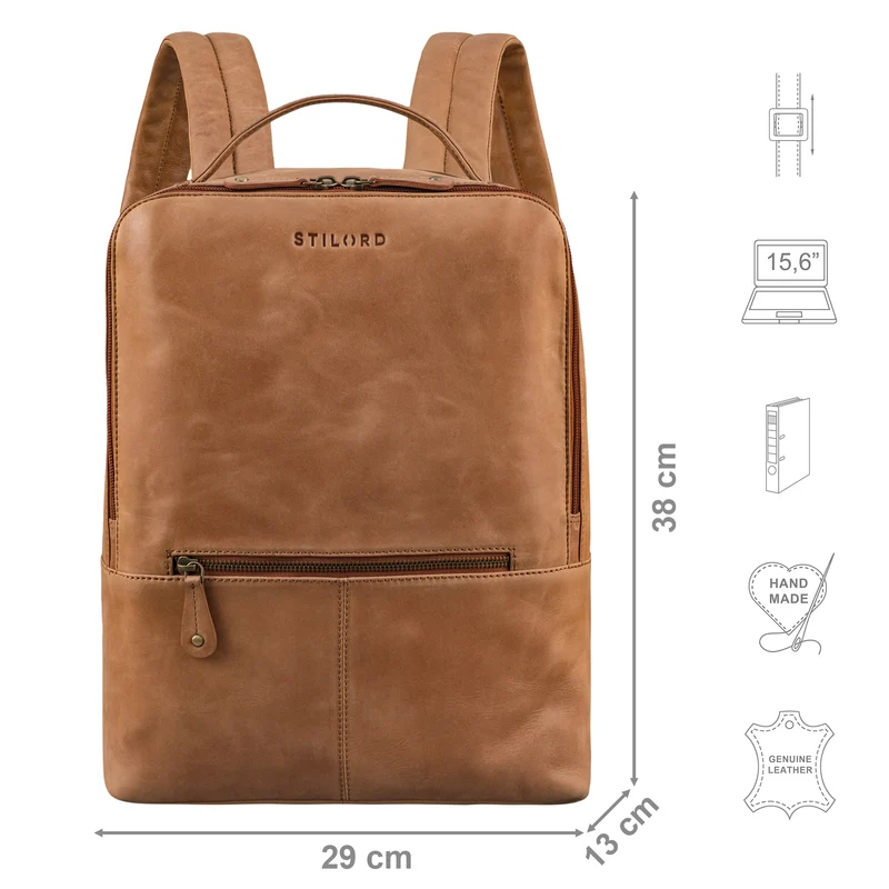 "Rory" Stylisher Echt Lederrucksack Damen Arbeitsrucksack Herren Groß