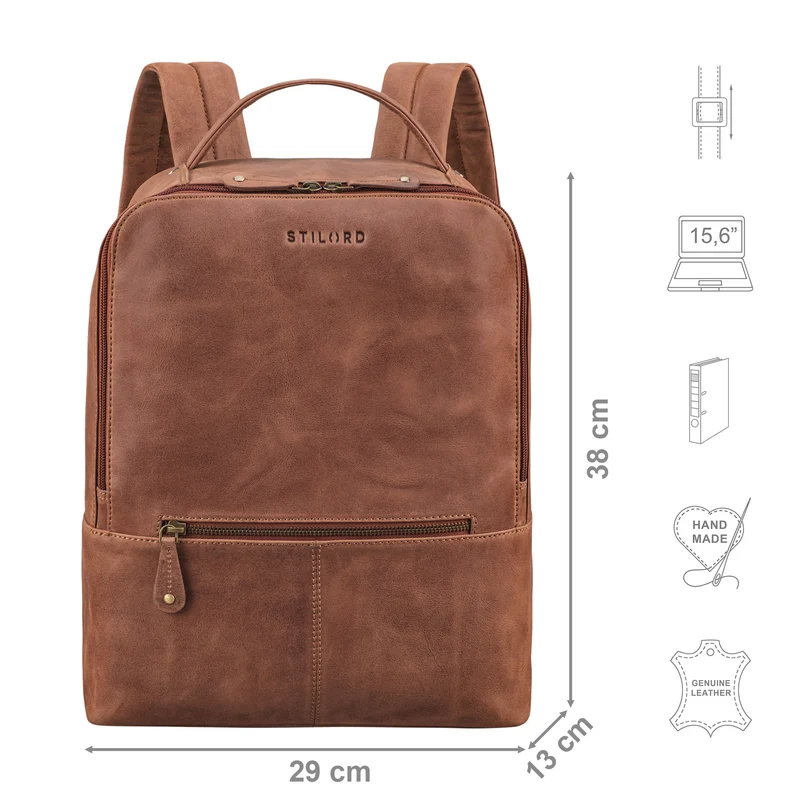 "Rory" Stylisher Echt Lederrucksack Damen Arbeitsrucksack Herren Groß