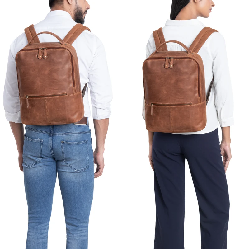 "Rory" Stylisher Echt Lederrucksack Damen Arbeitsrucksack Herren Groß
