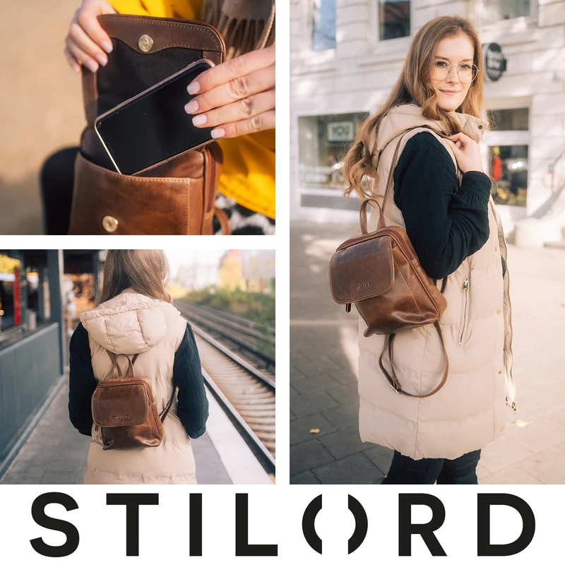 B-WARE "Valentina" Damenrucksack Klein Leder