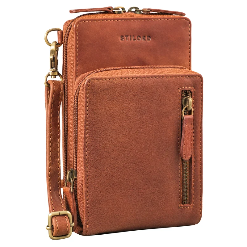 "Payton" 2-1 Leder Handytasche mit Geldbörse zum Umhängen