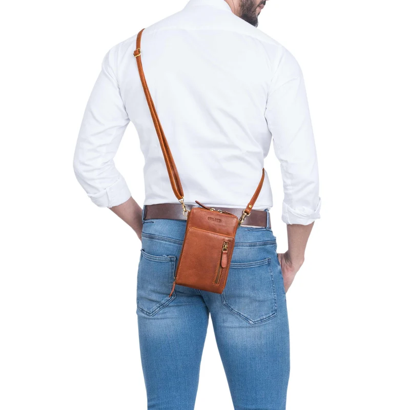 "Payton" 2-1 Leder Handytasche mit Geldbörse zum Umhängen