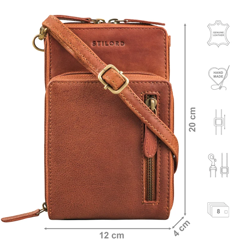 "Payton" 2-1 Leder Handytasche mit Geldbörse zum Umhängen