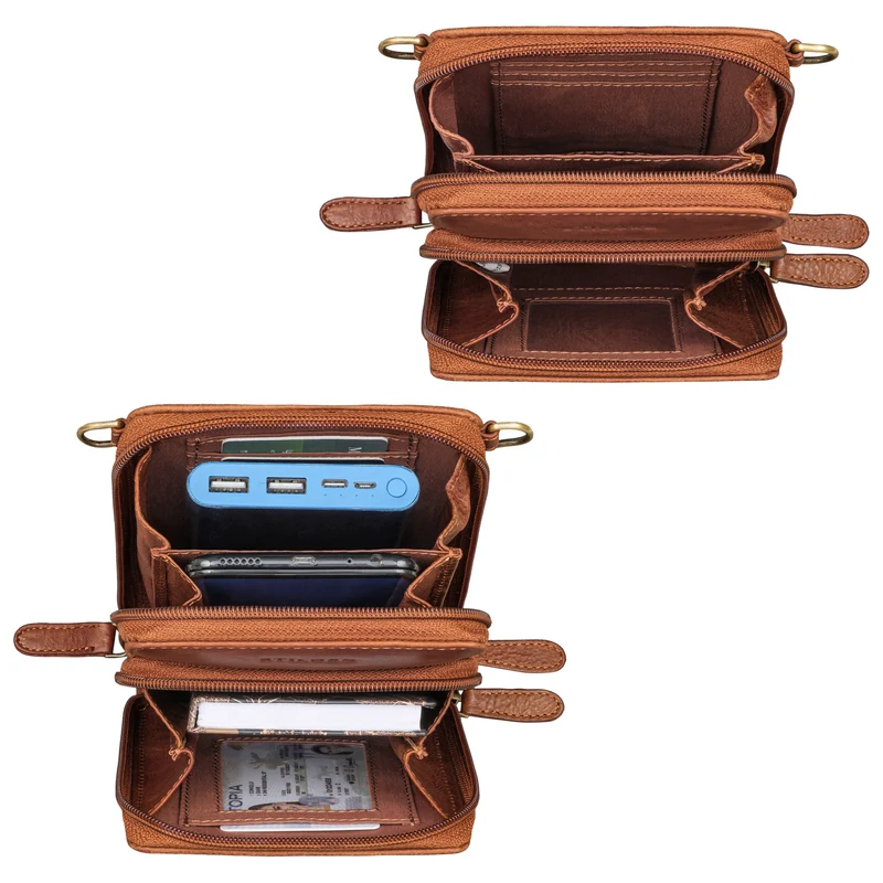 "Payton" 2-1 Leder Handytasche mit Geldbörse zum Umhängen