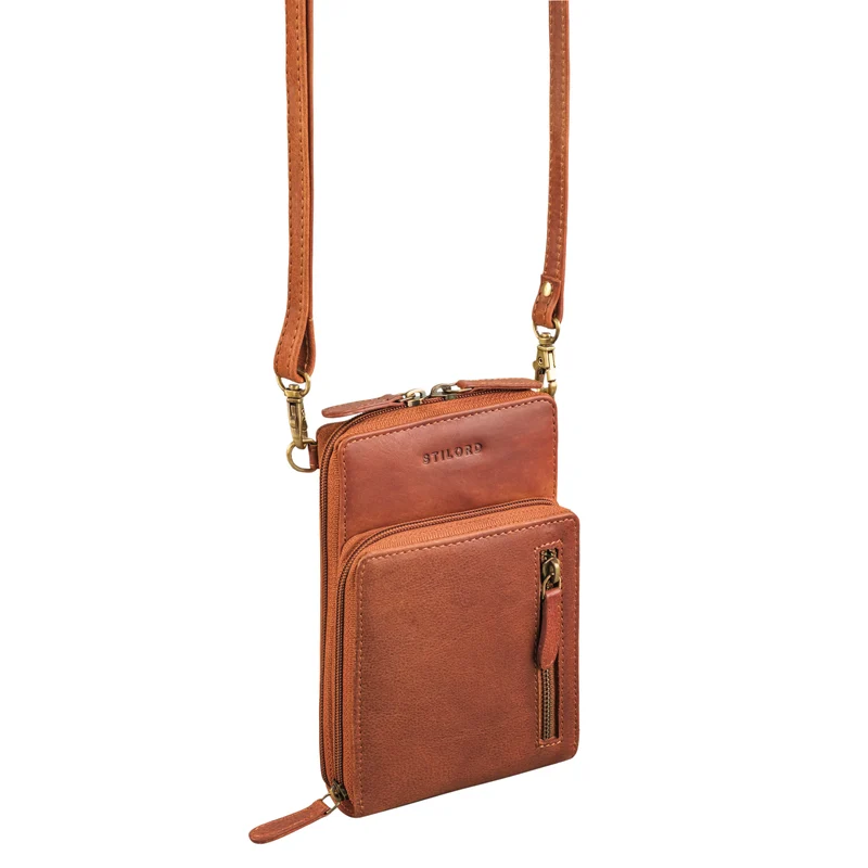 "Payton" 2-1 Leder Handytasche mit Geldbörse zum Umhängen