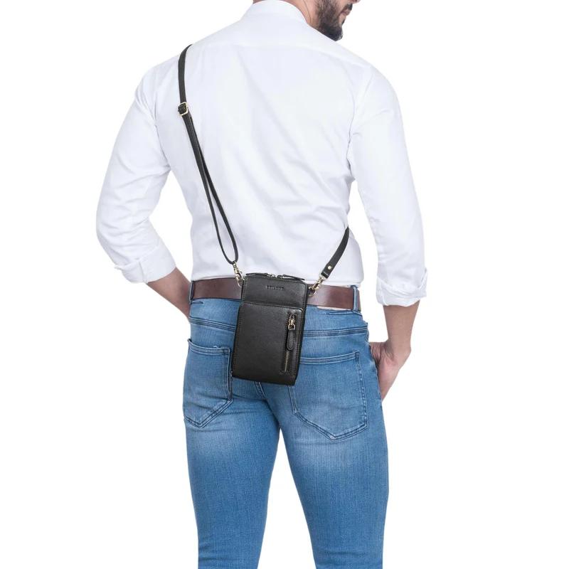 "Payton" 2-1 Leder Handytasche mit Geldbörse zum Umhängen