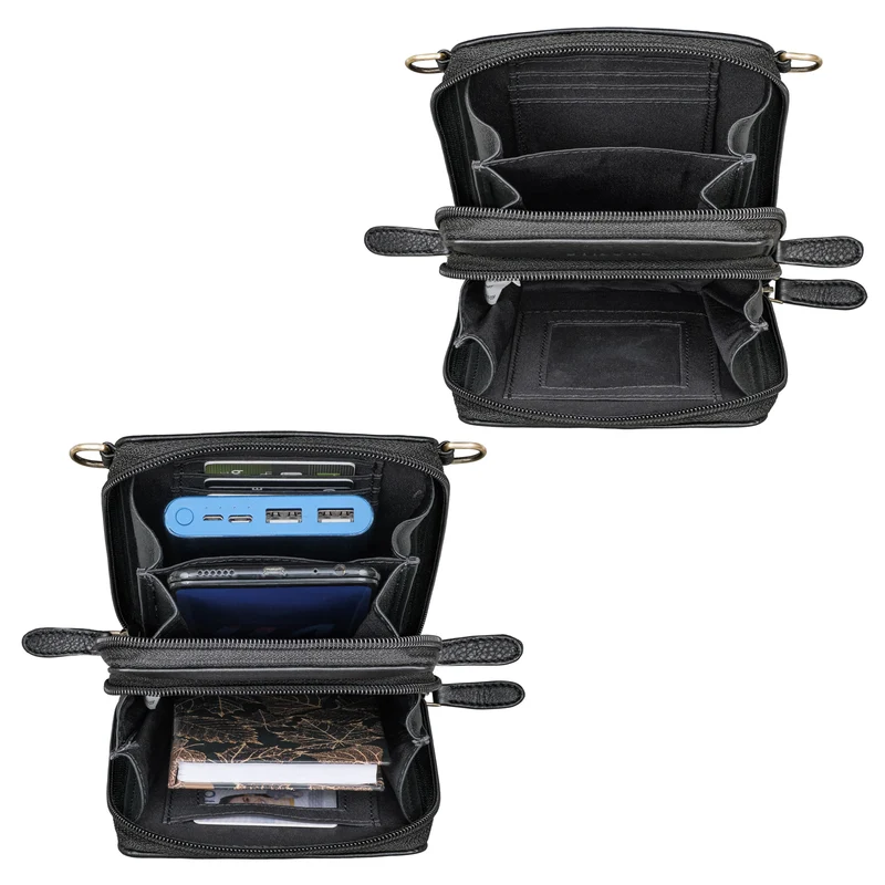 "Payton" 2-1 Leder Handytasche mit Geldbörse zum Umhängen