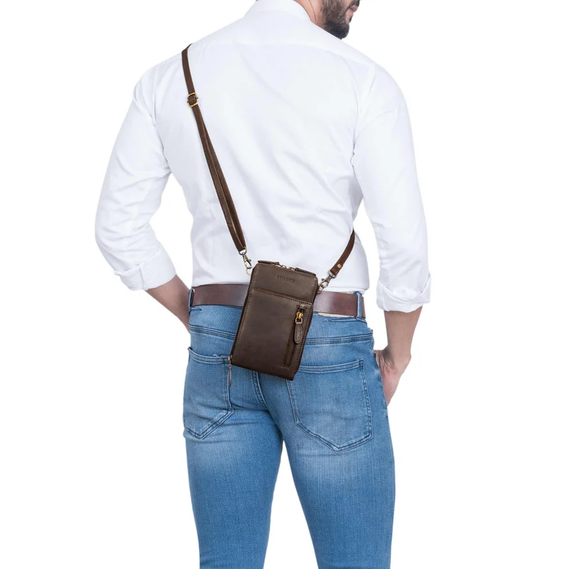 "Payton" 2-1 Leder Handytasche mit Geldbörse zum Umhängen