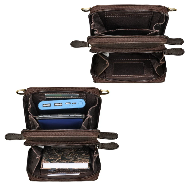 "Payton" 2-1 Leder Handytasche mit Geldbörse zum Umhängen