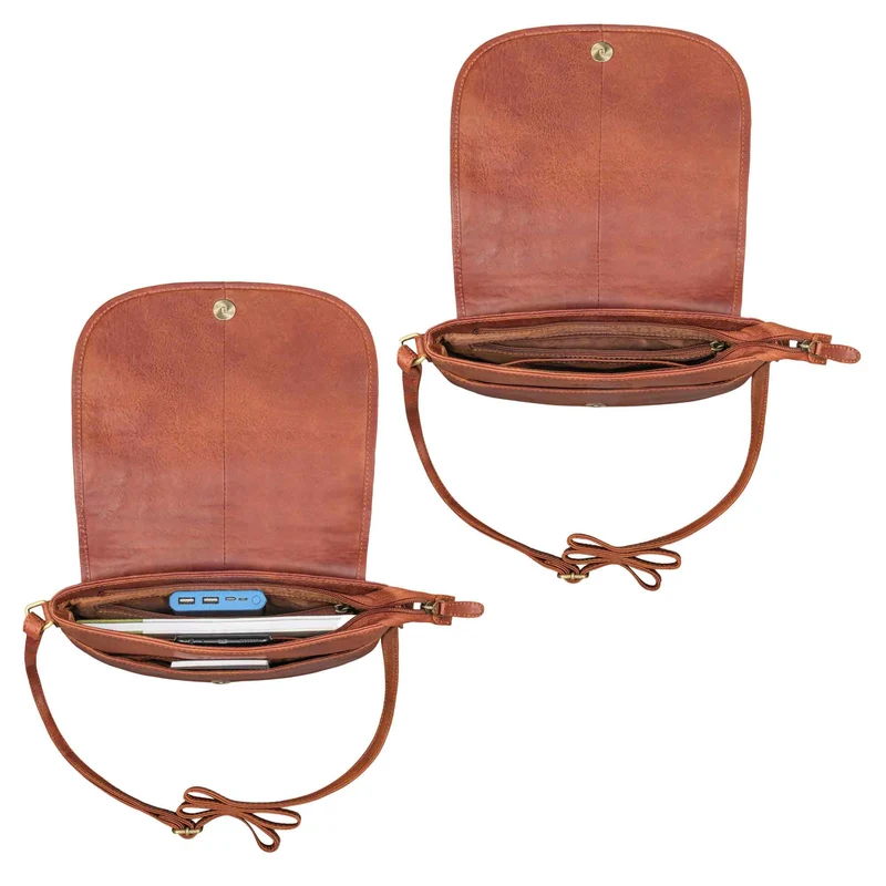 "Nuria" Kleine Umhängetasche Damen Leder Handtasche Geflochten