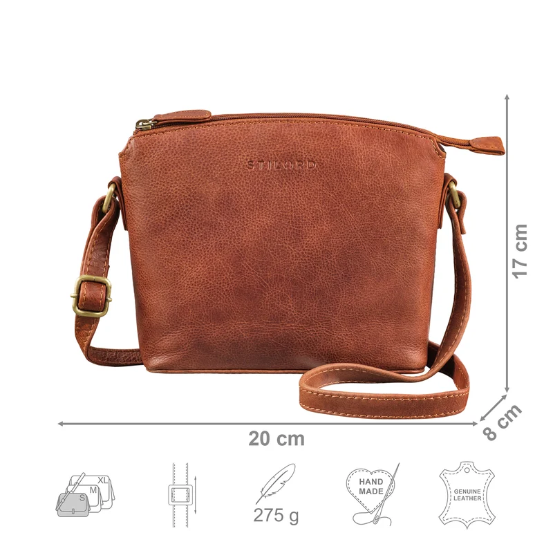 "Melinda" Zeitlose Ledertasche Damen Umhängetasche Klein