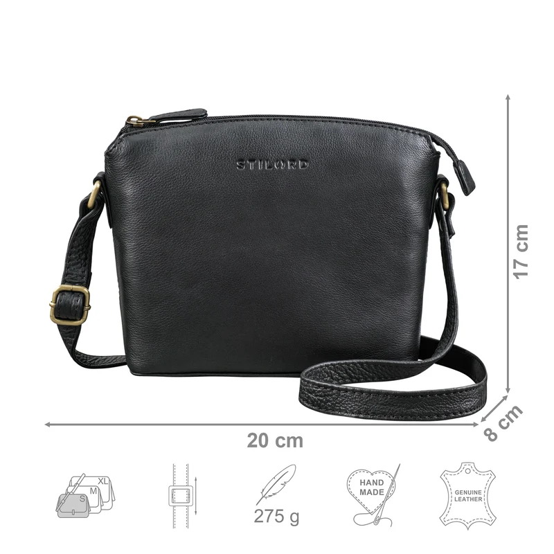 "Melinda" Zeitlose Ledertasche Damen Umhängetasche Klein
