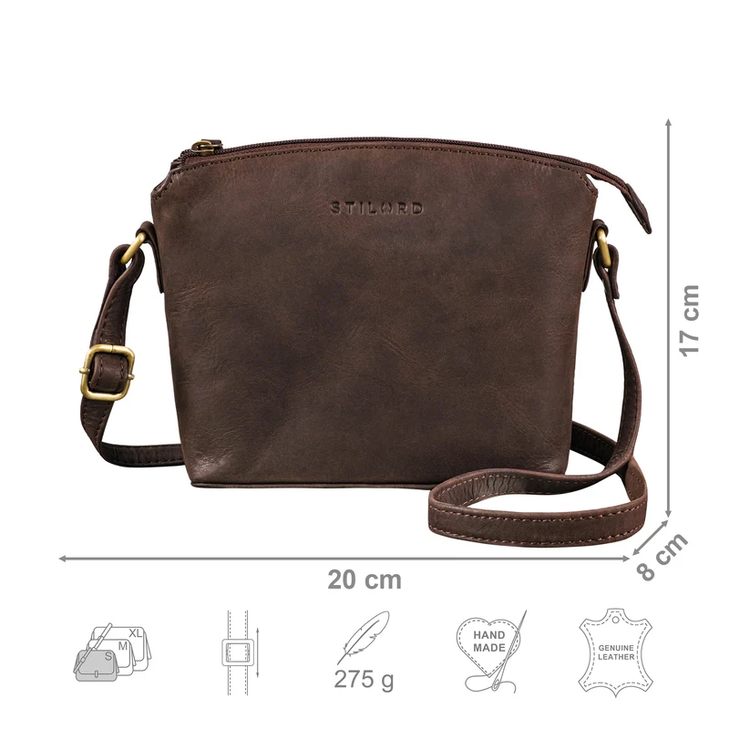 "Melinda" Zeitlose Ledertasche Damen Umhängetasche Klein