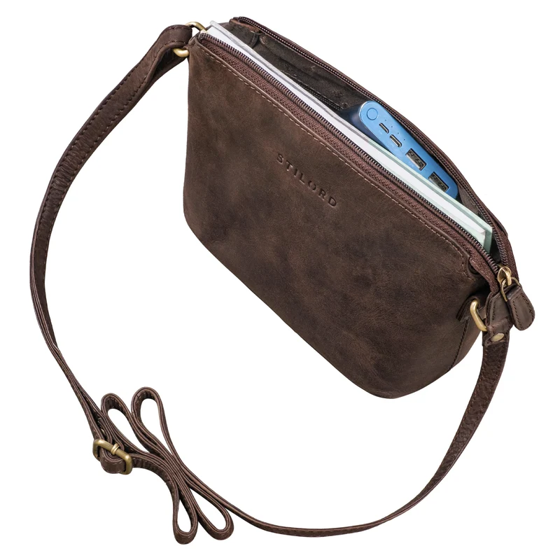 "Melinda" Zeitlose Ledertasche Damen Umhängetasche Klein