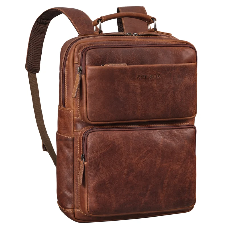 "Roman" Großer Business Laptop-Rucksack Leder Herren 15 - 16 Zoll