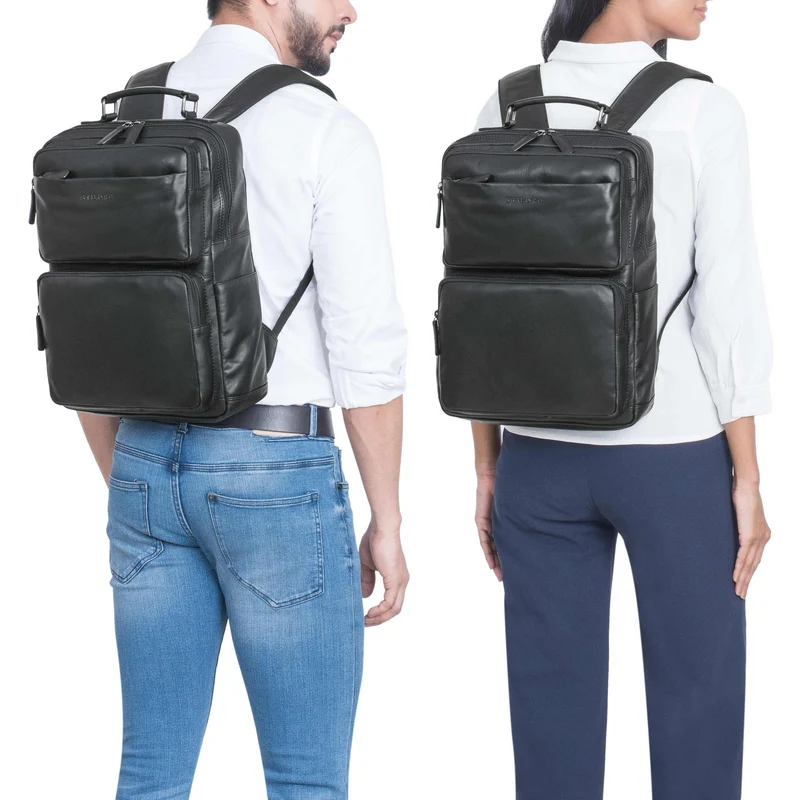 "Roman" Großer Business Laptop-Rucksack Leder Herren 15 - 16 Zoll